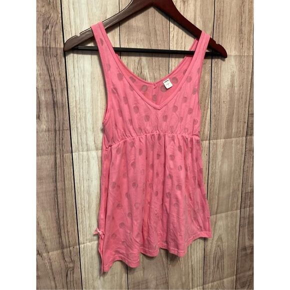 Joe Boxer Small pink babydoll tank top dots bow Y2K lounge sleep - Picture 2 of 5